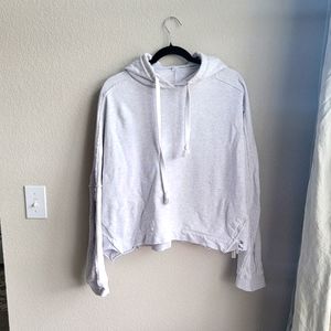 Free People Movement Criss Cross Hoodie lt gray